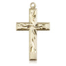 14kt solid gold medium cross pendant 1 1/8 x 5/8 inches handcrafted by Bliss Manufacturing USA
