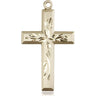 14kt solid gold large cross pendant 1 3/8 x 3/4 inches handcrafted by Bliss Manufacturing USA