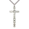 Sterling silver extra large cross pendant necklace 2 1/4 x 1 inches with 24 inch chain by Bliss USA