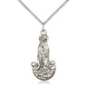 Sterling Silver Our Lady of Fatima Medal Necklace 1x1/2 inch with 18 inch chain handmade by Bliss USA