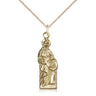 Medium 14kt gold filled St. Ann patron saint medal necklace with 18 inch curb chain, handcrafted by Bliss