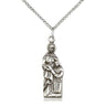 Sterling silver St. Ann Catholic patron saint medal necklace with 18 inch curb chain, handcrafted by Bliss