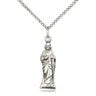 Sterling Silver St. Jude patron saint medal necklace with 7/8 inch pendant on 18 inch curb chain by Bliss