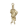 14kt Solid Gold St. Florian Patron Saint Medal Pendant 1 x 3/8 inches by Bliss Manufacturing