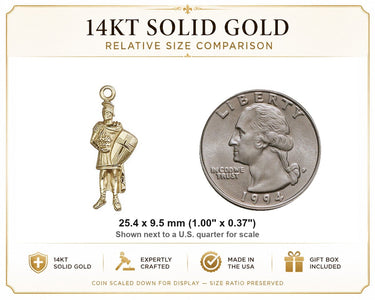 14kt Solid Gold Medium St. Florian Patron Saint Medal Pendant | 1 x 3/8 | Handcrafted in USA by Bliss