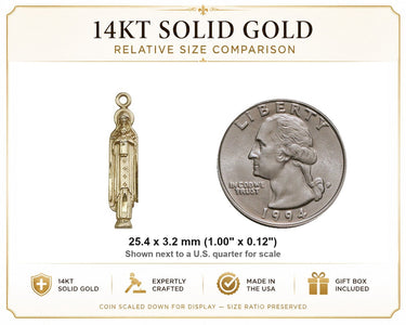 Colgante Medalla de la Virgen con el Niño de Oro Sólido de 14kt | 2.54 cm x 0.32 cm | Hecho en EE. UU. por Bliss