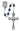 7mm blue metallic rosary with pewter crucifix and pewter center piece shown against white background