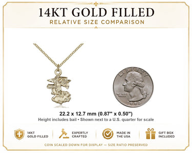 14kt Gold Filled Medium St. Michael Archangel Medal Necklace | 7/8 x 1/2" | 18" Chain | USA Made by Bliss