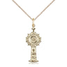 Medium 14kt gold filled Catholic monstrance pendant necklace 1 x 3/8 inch with 18 inch chain by Bliss Manufacturing