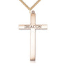 14kt gold filled extra large deacon cross necklace 2 5/8 x 1 3/8 pendant on 24 inch chain by Bliss