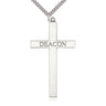 Sterling silver extra large deacon cross necklace 2 5/8 x 1 3/8 pendant on 24 inch chain by Bliss