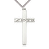 Sterling Silver Extra Large Lay Minister Cross Necklace 2 5/8 x 1 3/8 with 24 inch chain by Bliss