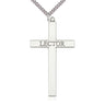 Extra Large Sterling Silver Catholic Lector Cross Necklace 2 5/8 x 1 3/8 inches on 24 inch chain by Bliss