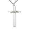 Extra Large Sterling Silver Acolyte Cross Necklace 2 5/8 x 1 3/8 inches on 24 inch chain by Bliss Manufacturing
