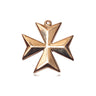14kt Solid Gold Medium Maltese Cross Pendant 3/4 x 5/8 inch handcrafted by Bliss Manufacturing USA