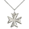 Sterling Silver Medium Maltese Cross Necklace 3/4 x 5/8 inch pendant with 18 inch chain by Bliss Manufacturing