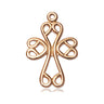 14kt Solid Gold Scroll Cross Pendant 1 inch x 5/8 inch handcrafted by Bliss