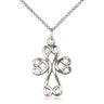 Sterling Silver Ornate Scroll Cross Necklace 1 inch by 5/8 inch pendant on 18 inch chain by Bliss