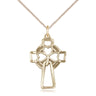 14kt Gold Filled Shamrock Cross Necklace 1 inch x 5/8 inch pendant 18 inch chain by Bliss