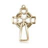 14kt solid gold Shamrock Cross pendant 1 inch by 5/8 inch handcrafted in USA by Bliss Manufacturing