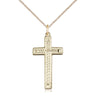 14kt Gold Filled medium cross necklace pendant 1x1/2 with 18 inch curb chain handmade by Bliss USA