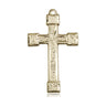 14kt Solid Gold Catholic Cross Pendant 1 inch by 5/8 inch Medium Size Handcrafted by Bliss Manufacturing