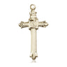 14kt Solid Gold Medium Cross Pendant 1-1/8 inch by 1/2 inch Handcrafted by Bliss Manufacturing USA