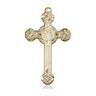14kt solid gold medium cross pendant 1 inch by 5/8 inch handcrafted by Bliss Manufacturing