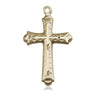 14kt solid gold medium cross pendant 1 1/8 inch by 5/8 inch handcrafted by Bliss Manufacturing