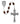 6x8mm brown wood rosary with pewter crucifix and pewter center displayed against a white background