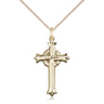 14kt Gold Filled Medium Cross Necklace 1 inch by half inch pendant with 18 inch curb chain by Bliss