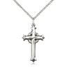 Sterling Silver Medium Cross Necklace 1 inch by half inch pendant with 18 inch curb chain by Bliss