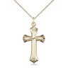 14kt Gold Filled Medium Catholic cross necklace pendant 1 1/8 x 5/8 inches on 18 inch curb chain by Bliss