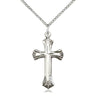 Sterling Silver Catholic Cross Necklace 1 1/8 inch medium pendant 18 inch chain Bliss USA