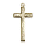 14kt solid gold medium cross pendant 1 1/8 inch by 1/2 inch handcrafted by Bliss Manufacturing USA