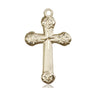 14kt Solid Gold Medium Cross Pendant 1 inch x 5/8 inch handcrafted by Bliss Manufacturing USA