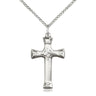Sterling Silver Medium Cross Necklace 1x5/8 inch pendant on 18 inch chain by Bliss Manufacturing