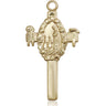 14kt Solid Gold Large Catholic Cross Pendant 1 3/8 inch x 3/4 inch handcrafted by Bliss Manufacturing USA