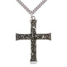 Large Sterling Silver Catholic cross pendant necklace 1 5/8 x 1 1/4 with 24 inch chain handmade by Bliss