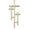 Large 14kt Solid Gold Cross Pendant 1 3/8 x 1/2 inch handcrafted by Bliss Manufacturing USA