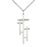 Sterling Silver Large Catholic Cross Necklace 1 3/8 x 1/2 inch pendant on 18 inch curb chain by Bliss
