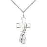Sterling Silver Deacon Cross Necklace 1 1/8 x 1/2 inches with 18 inch chain by Bliss Manufacturing