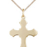 14kt Gold Filled Cross Necklace 7/8 x 5/8 inches with 18 inch curb chain handcrafted by Bliss Manufacturing