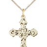 14kt gold filled cross necklace with 0.875 inch pendant and 18 inch lite curb chain by Bliss