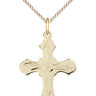 14kt Gold Filled Medium Catholic Cross Necklace with National Guard Emblem 7/8 x 5/8 inch on 18 inch Chain by Bliss