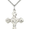 Sterling Silver Medium Coast Guard Cross Necklace 7/8 x 5/8 with 18 inch curb chain by Bliss Manufacturing