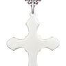 Large Sterling Silver Cross Necklace 1 1/4 x 7/8 inches 24 inch heavy curb chain Bliss USA