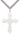Large Sterling Silver Cross Necklace 1 1/4 x 7/8 inches 24 inch heavy curb chain Bliss USA