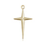14kt Solid Gold Medium Cross Pendant 1 inch by half inch handcrafted in USA by Bliss Manufacturing
