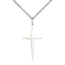 Sterling Silver Medium Cross Necklace 1 inch by half inch with 18 inch chain handcrafted by Bliss Manufacturing USA
